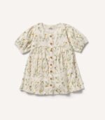 Crinkle Button Dress